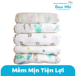 Khăn Tắm Sợi Tre 6 Lớp Không Viền Siêu Mềm Mịn Cho Bé