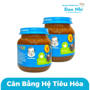Mận Đen Nghiền Gerber Nga Hũ Chống Táo Bón Cho Bé Từ 4 Tháng